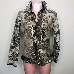 Trimdin Art to Wear Reversible Jacquard Blazer